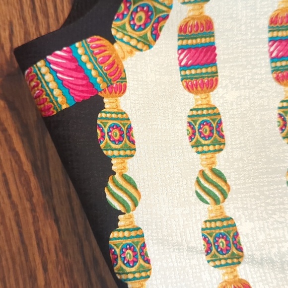 Adrianne Papell 100% silk patterned blazer pink/white/black gold buttons Sz 8 - Picture 5 of 10